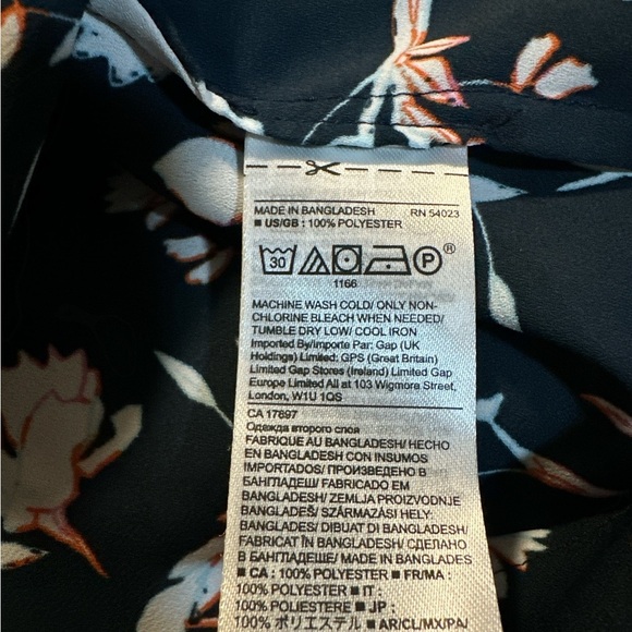 Banana Republic Dark Blue Floral Button-Up Blouse - Picture 4 of 8